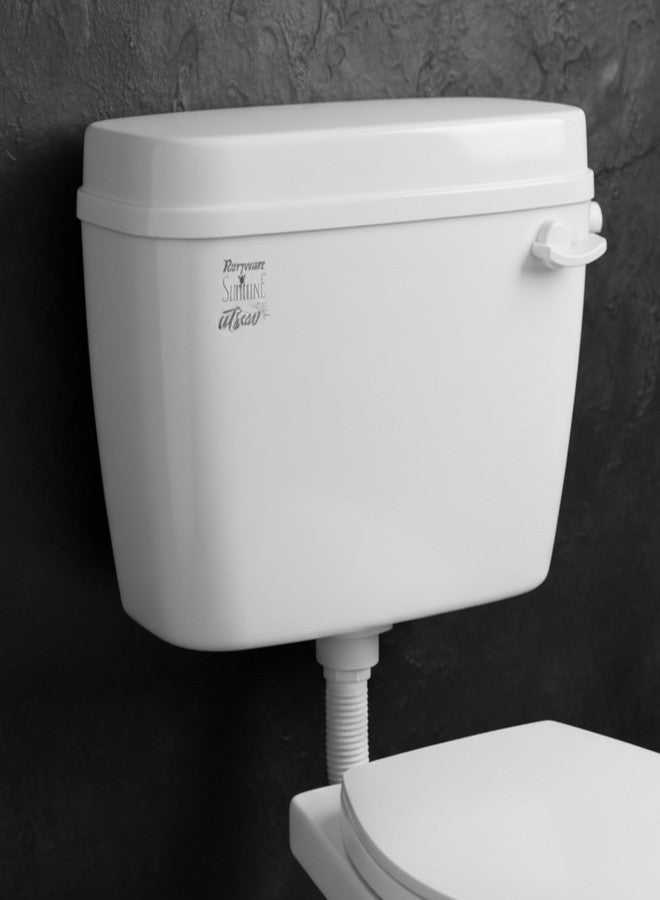 Parryware Slimline UTSAV Single Flush Polymer Cistern for Toilet | Polypropylene White Flush Tank | with Complete Flushing Set | E83751C - Image 2